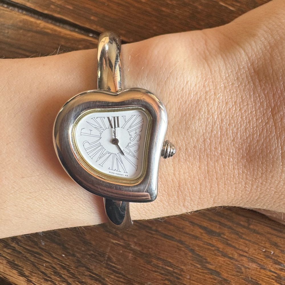 Silver Heart-Shaped Watch